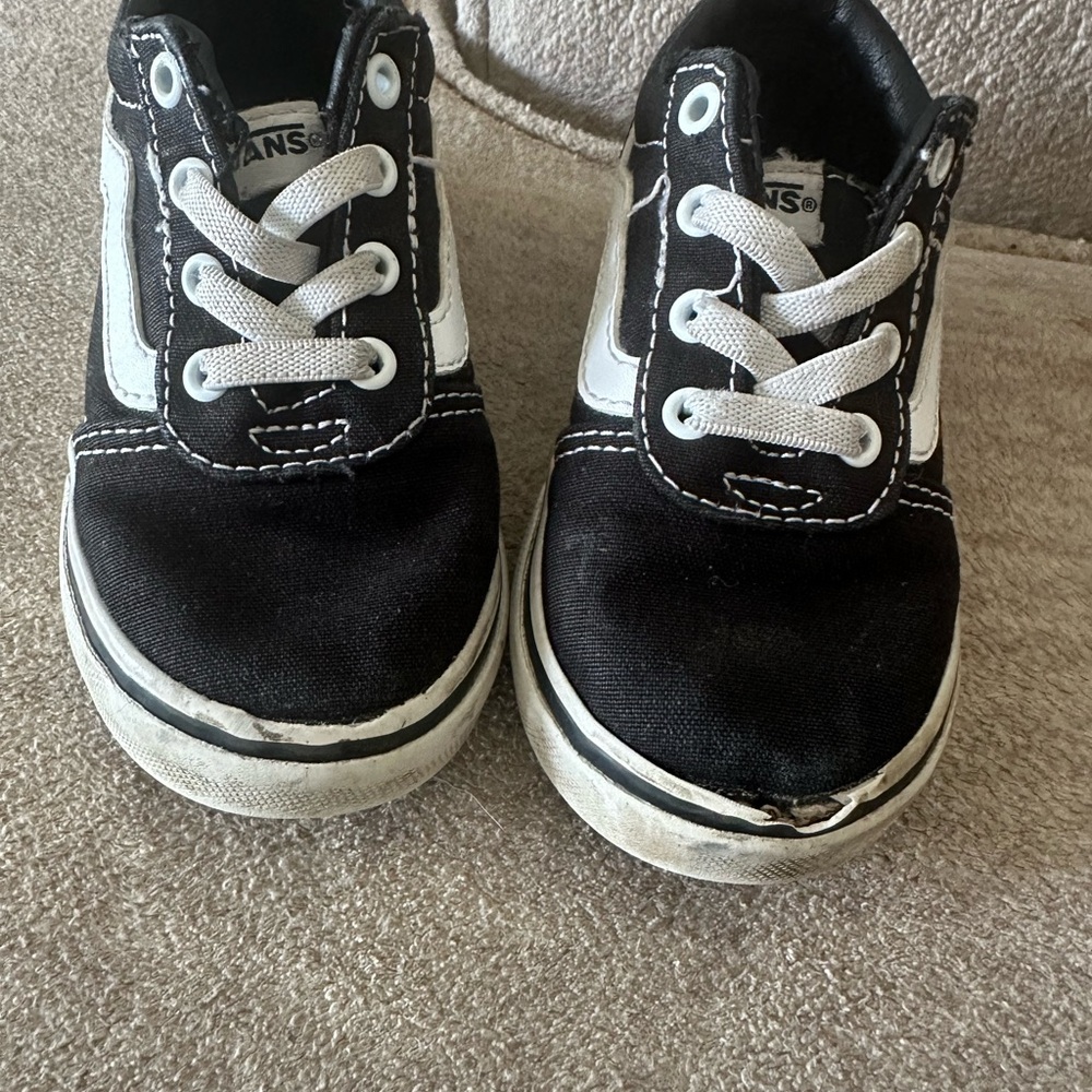 Vans Kids Classic Black and White Sneakers